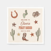 Serviette En Papier Occidental Thème Premier Rodéo Anniversaire (Devant)