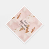 Serviette En Papier Occidentale Crème rose pâle Faux Cowhide Anniversa (Coin)