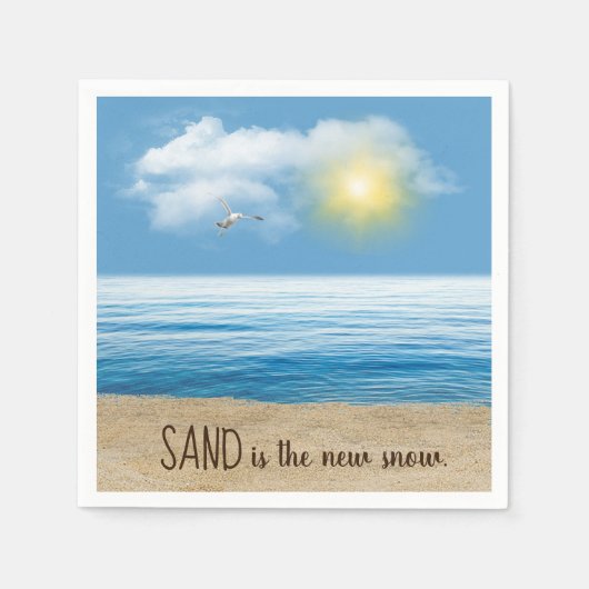 Serviette En Papier Ocean Beach Avec Serviettes Sunshine (Devant)