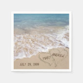 Serviette En Papier Ocean Beach Hearts (Devant)