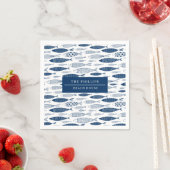 Serviette En Papier Ocean Beach Motif de poissons nautiques (En situation)