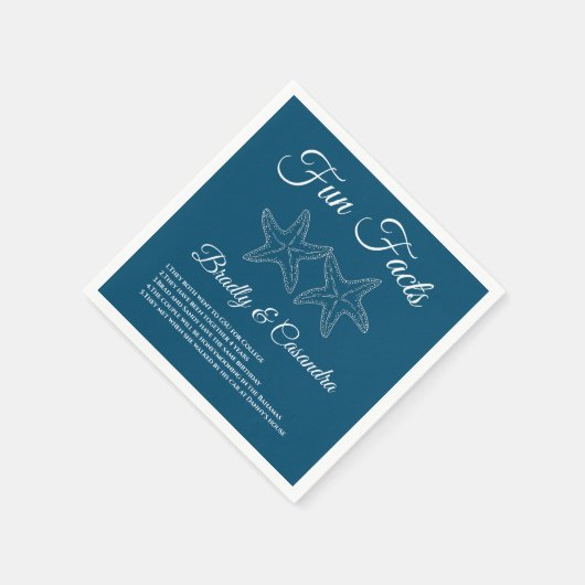 Serviette En Papier Océan bleu marine Mariage Starfish Fun Faits (Coin)