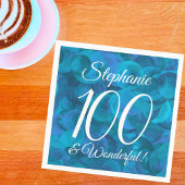 Serviette En Papier Ocean Blue 100 et merveilleuse fête d'anniversaire