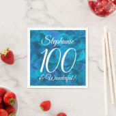 Serviette En Papier Ocean Blue 100 et merveilleuse fête d'anniversaire (En situation)