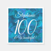 Serviette En Papier Ocean Blue 100 et merveilleuse fête d'anniversaire (Devant)