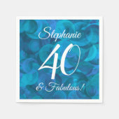 Serviette En Papier Ocean Blue 40 et fabuleuse fête d'anniversaire (Devant)