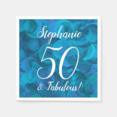 Serviette En Papier Ocean Blue 50 et fabuleuse fête d'anniversaire (Devant)