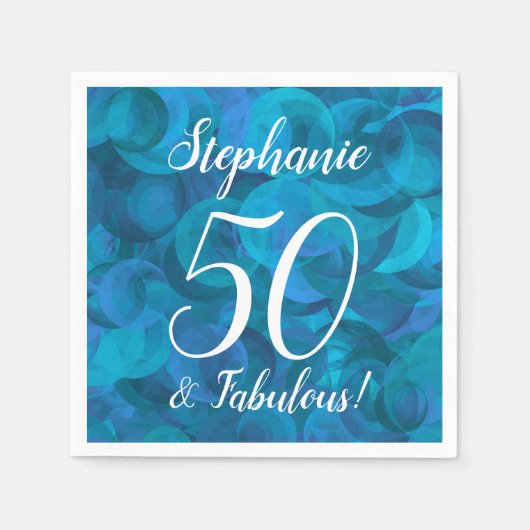 Serviette En Papier Ocean Blue 50 et fabuleuse fête d'anniversaire (Devant)
