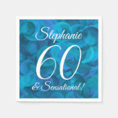 Serviette En Papier Ocean Blue 60 et fête d'anniversaire sensationnell (Devant)