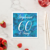 Serviette En Papier Ocean Blue 60 et Sassy Birthday Party (En situation)