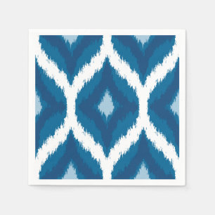 Serviette En Papier Ocean Blue Ikat Moderne Ethnique Impression géomét