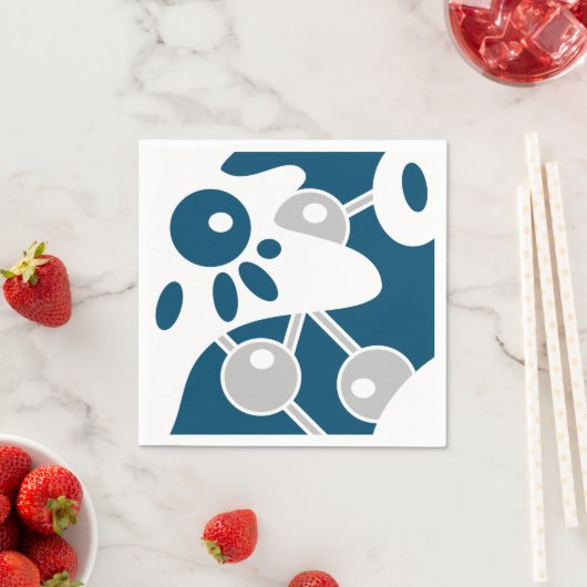 Serviette En Papier Ocean Blue Modern Doodle 1 (En situation)