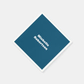 Serviette En Papier Ocean Blue Plain Minimalist Ajouter son propre nom (Coin)
