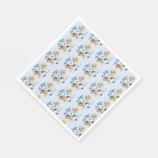 Serviette En Papier Ocean Friends Anniversaire papier Napkin (Coin)