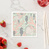 Serviette En Papier Ocean Garden Pastel Cocktail Napkins (En situation)