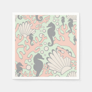 Serviette En Papier Ocean Garden Pastel Cocktail Napkins