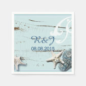Serviette En Papier océan moderne SeaShells Beach Wedding (Devant)