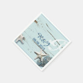 Serviette En Papier océan moderne SeaShells Beach Wedding (Coin)