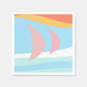 Serviette En Papier Ocean Sailing Abstrait Pastel (Devant)