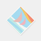 Serviette En Papier Ocean Sailing Abstrait Pastel (Coin)