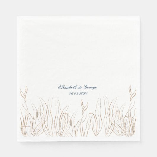 Serviette En Papier Océan sous la mer Mariage élégant (Devant)