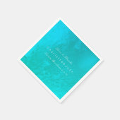 Serviette En Papier Ocean Tiffany Aqua Plage Métallique Mariage (Coin)