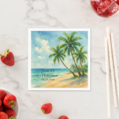 Serviette En Papier Ocean Tropical Island Beach Bridal (En situation)