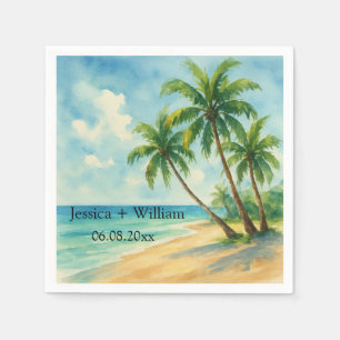 Serviette En Papier Ocean Tropical Island Beach Merci de mariage