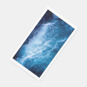 Serviette En Papier Océan - Vagues bleu foncé (Coin)