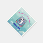 Serviette En Papier Ocean Vibes Kawaii Boba Shark Baby shower Party (Coin)