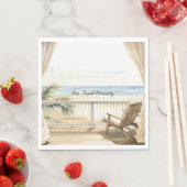 Serviette En Papier Ocean View Beach Serenity (En situation)