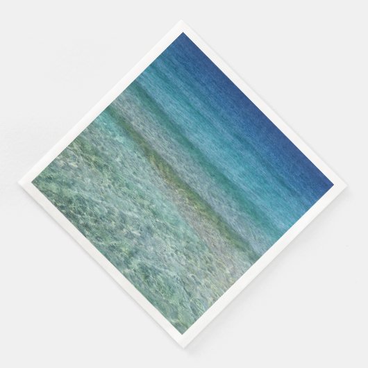 Serviette En Papier Ocean Waves Aqua Blue Papier d'art Abstrait Naples (Coin)