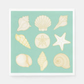 Serviette En Papier oceanic seashell nautical napkins (Devant)