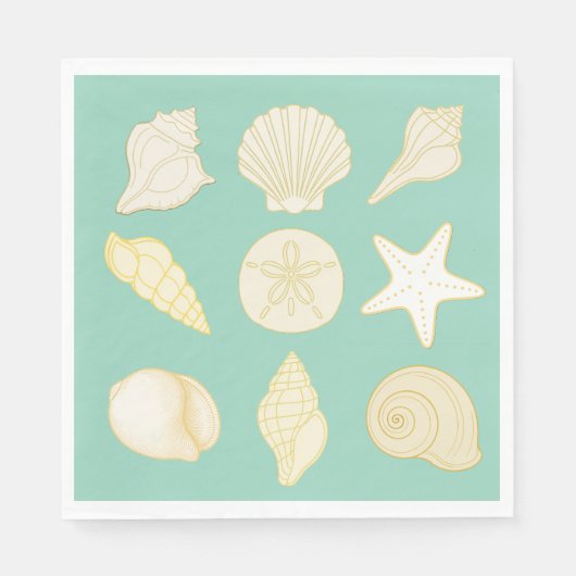 Serviette En Papier oceanic seashell nautical napkins (Devant)