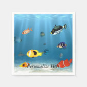 Serviette En Papier Océans Du Poisson (Devant)