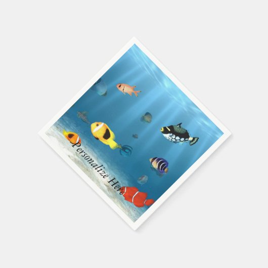 Serviette En Papier Océans Du Poisson (Coin)
