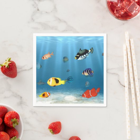 Serviette En Papier Océans Du Poisson (En situation)
