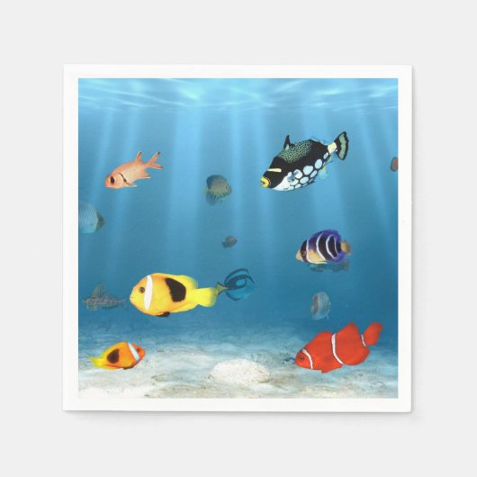 Serviette En Papier Océans Du Poisson (Devant)