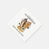 Serviette En Papier Octoberfest Brats et bière Fall Party Retro (Coin)