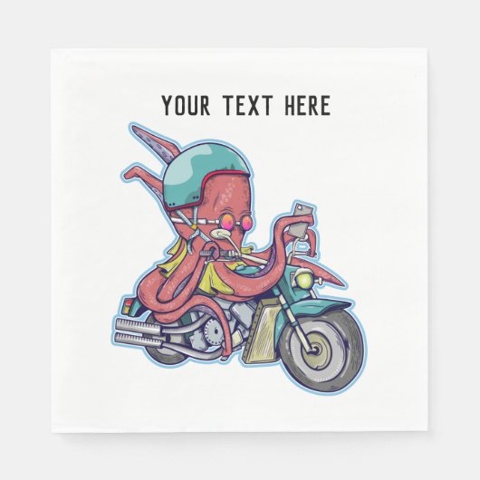 Serviette En Papier Octopus à moto (Devant)