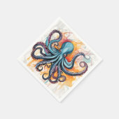 Serviette En Papier Octopus Abstrait coloré (Coin)