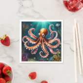Serviette En Papier Octopus Art sous-marin (En situation)