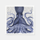 Serviette En Papier Octopus bleu (Devant)