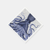Serviette En Papier Octopus bleu (Coin)