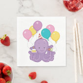 Serviette En Papier Octopus d'anniversaire (En situation)