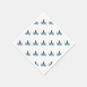 Serviette En Papier Octopus kraken nautique plage côtière bleu (Coin)