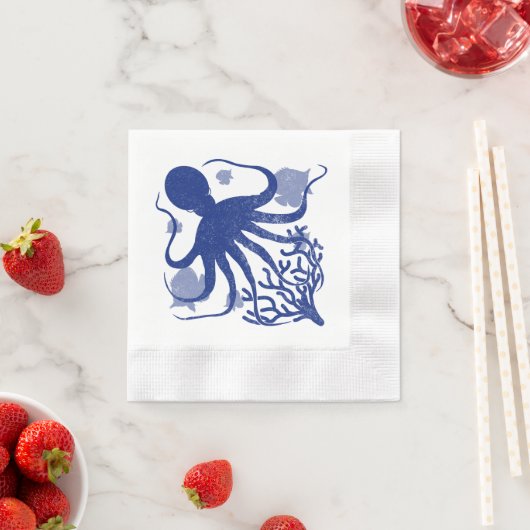 Serviette En Papier Octopus (light background) (En situation)