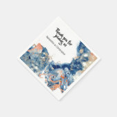 Serviette En Papier Octopus mer créatures marine bleu orange marine (Coin)