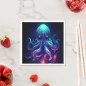 Serviette En Papier Octopus Mythique Nautique Sous Les Créatures Mer (En situation)