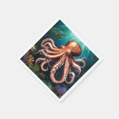 Serviette En Papier Octopus Portrait Océan (Coin)